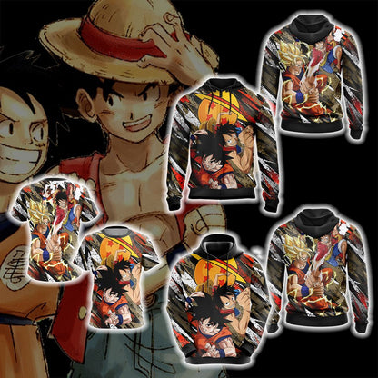 Dragon Ball x One Piece - Happy Halloween Unisex 3D T-shirt