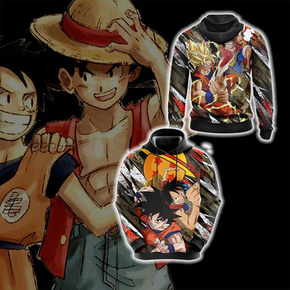 Dragon Ball x One Piece - Happy Halloween Unisex 3D T-shirt