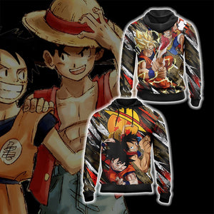 Dragon Ball x One Piece - Happy Halloween Unisex 3D T-shirt   