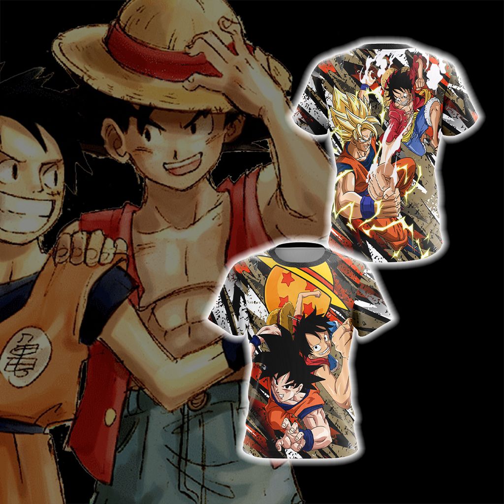 Dragon Ball x One Piece - Happy Halloween Unisex 3D T-shirt T-shirt