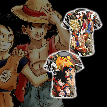 Dragon Ball x One Piece - Happy Halloween Unisex 3D T-shirt T-shirt