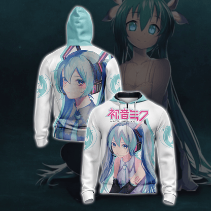 Hatsune Miku Unisex 3D T-shirt Zip Hoodie