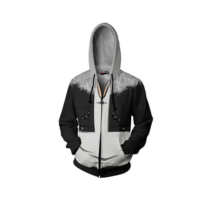 Squall Leonhart Final Fantasy VIII Cosplay Zip Up Hoodie Jacket   