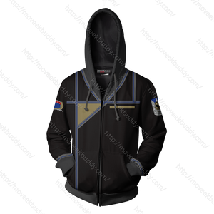 Babylon 5 Army Of Light Uniform Cosplay Zip Up Hoodie Jacket   