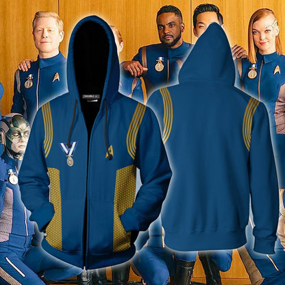 Star Trek: Discovery Uniforms Cosplay Zip Up Hoodie Jacket 5XL