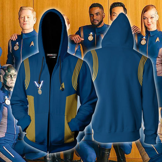 Star Trek: Discovery Uniforms Cosplay Zip Up Hoodie Jacket 5XL