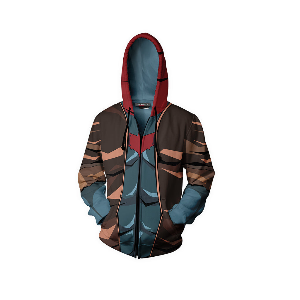 Red Hood Batman Cosplay Zip Up Hoodie Jacket