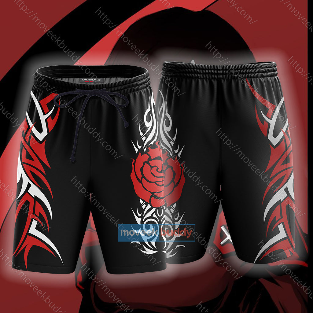 RWBY Ruby Rose Symbol Unisex 3D T-shirt Beach Shorts