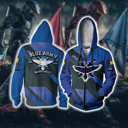 Halo - Blue Team New Unisex 3D T-shirt Zip Hoodie