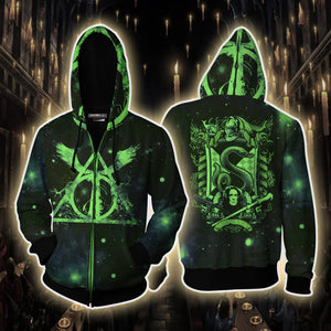 The Slytherin Snake Harry Potter 3D Zip Up Hoodie