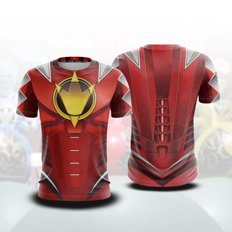 Power Rangers Dino Thunder Cosplay 3D Hoodie T-shirt Red Ranger