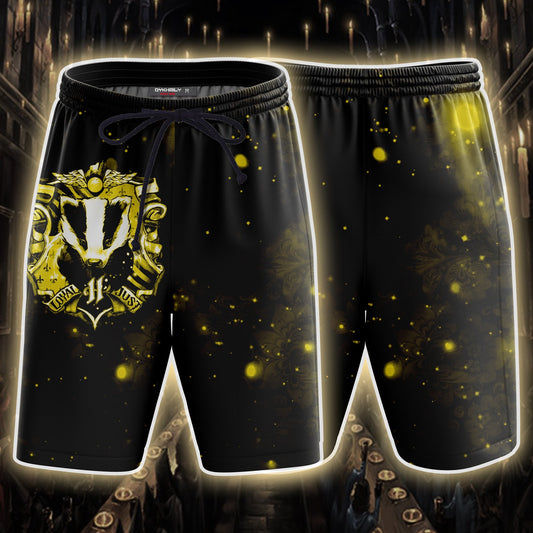 The Hufflepuff Badger Harry Potter Version Galaxy Beach Shorts S  