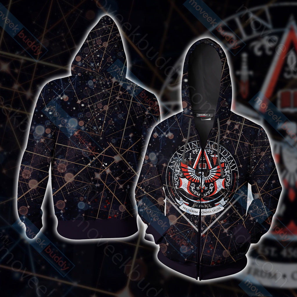 Assassin's Creed Academy Unisex 3D T-shirt Zip Hoodie