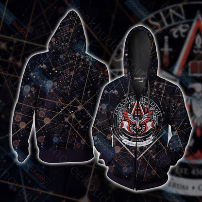 Assassin's Creed Academy Unisex 3D T-shirt Zip Hoodie