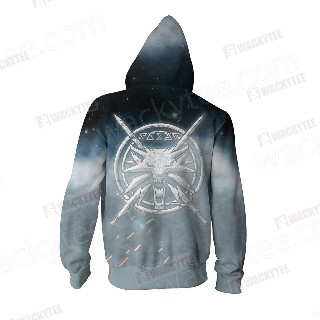 The Witcher 3 Wild Hunt Wild White Wolf Symbol 3D T-shirt