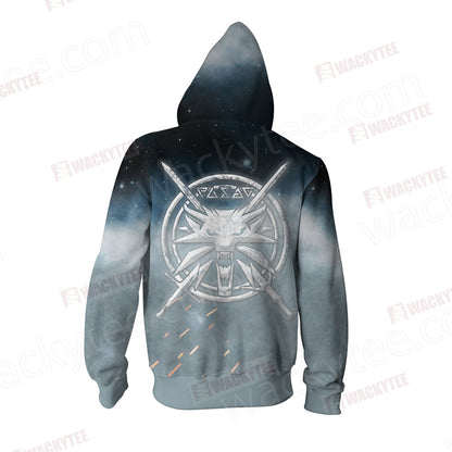 The Witcher 3 Wild Hunt Wild White Wolf Symbol 3D T-shirt
