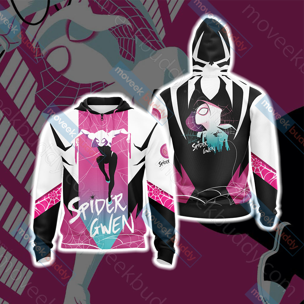 Spider-Gwen Unisex 3D T-shirt Zip Hoodie