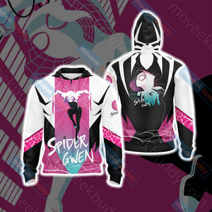 Spider-Gwen Unisex 3D T-shirt Zip Hoodie XS 