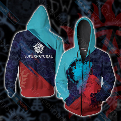 Supernatural New Look Unisex 3D T-shirt Zip Hoodie