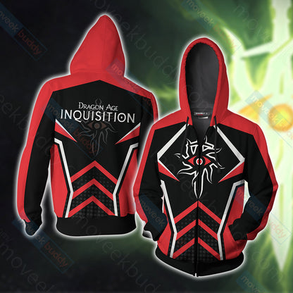 Dragon Age Inquisition Unisex 3D T-shirt Zip Hoodie