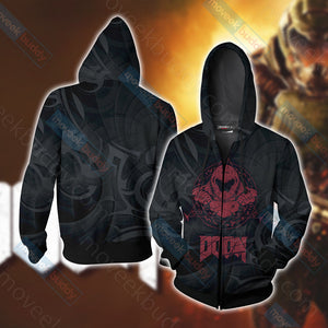 Doom Unisex 3D T-shirt Zip Hoodie XS 