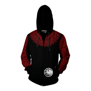 House Targaryen Game Of Thrones New Zip Up Hoodie   