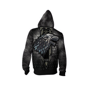 House Stark Game Of Thrones New Look Zip Up Hoodie   