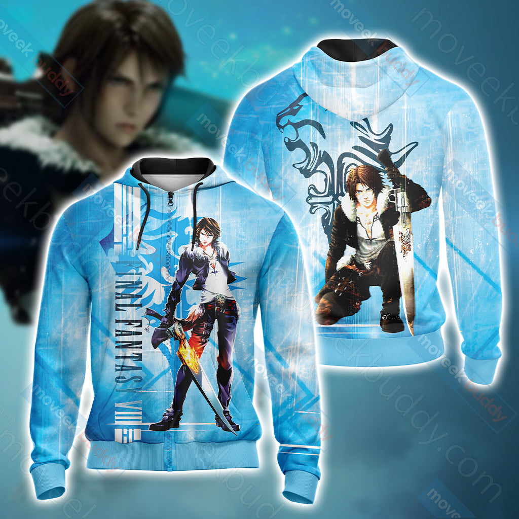 Final Fantasy VIII - Squall Leonhart Unisex 3D T-shirt Zip Hoodie