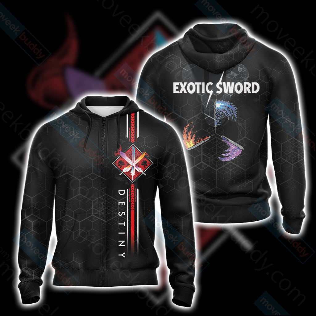 Destiny Exotic Swords Unisex 3D T-shirt Zip Hoodie