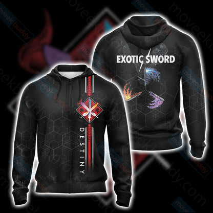 Destiny Exotic Swords Unisex 3D T-shirt Zip Hoodie