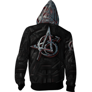 The Avengers Tattoo Zip Up Hoodie   