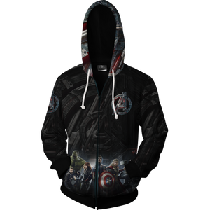 The Avengers Tattoo Zip Up Hoodie   