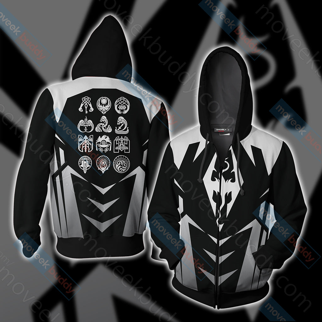 The Elder Scrolls V: Skyrim New Unisex 3D T-shirt Zip Hoodie