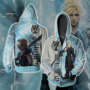 Final Fantasy - Cloud T-shirt Zip Hoodie Pullover Hoodie Zip Hoodie S 