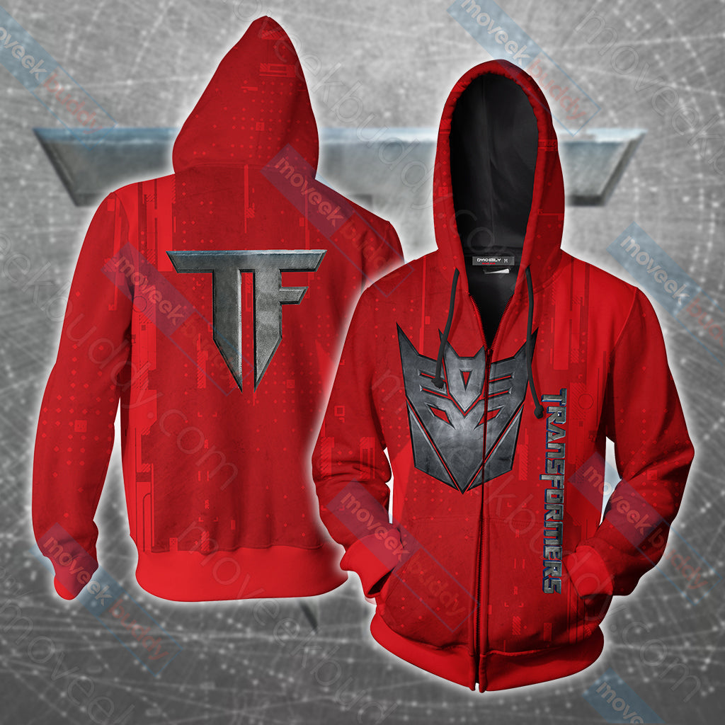 Transformers Decepticon Unisex 3D T-shirt Zip Hoodie
