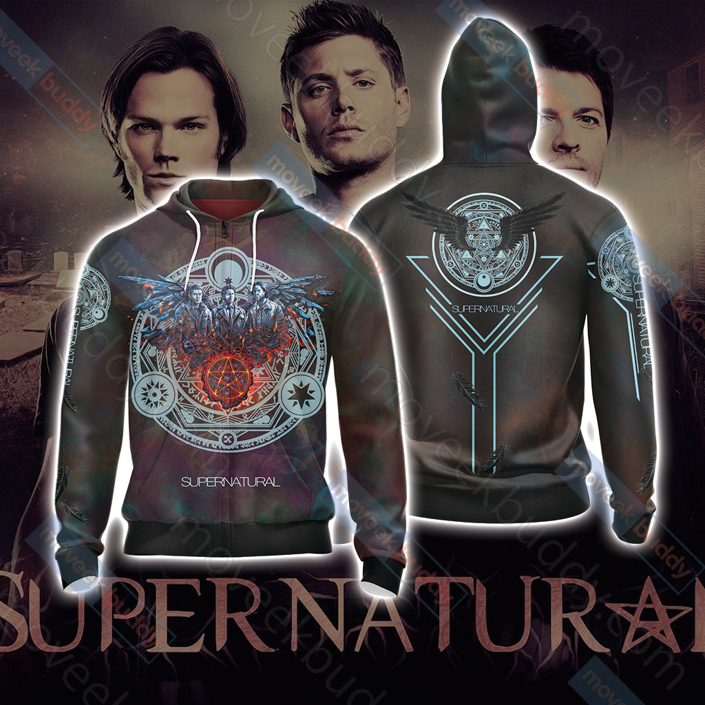 Supernatural Unisex 3D T-shirt Zip Hoodie