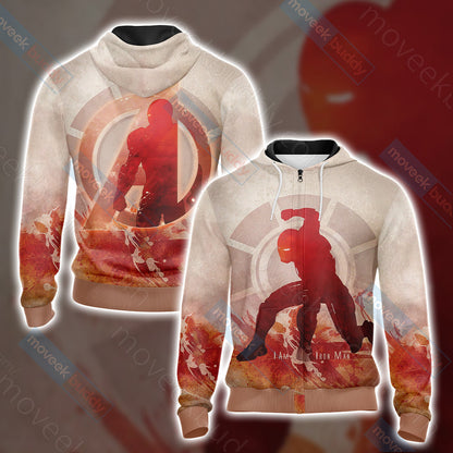 Iron man Unisex 3D T-shirt Zip Hoodie