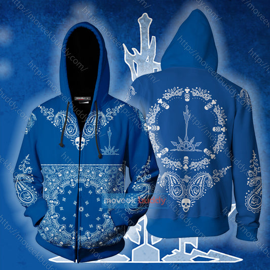 RWBY House Schnee Family Honor Providence Zip Up Hoodie 5XL