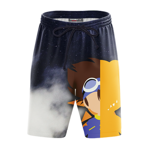 Digimon Yagami Taichi And Agumon Minimalist Beach Shorts   