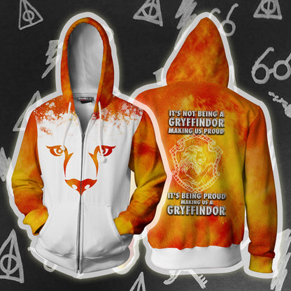 It's Being Proud Making Us A Gryffindor Harry Potter 3D T-shirt Zip Hoodie