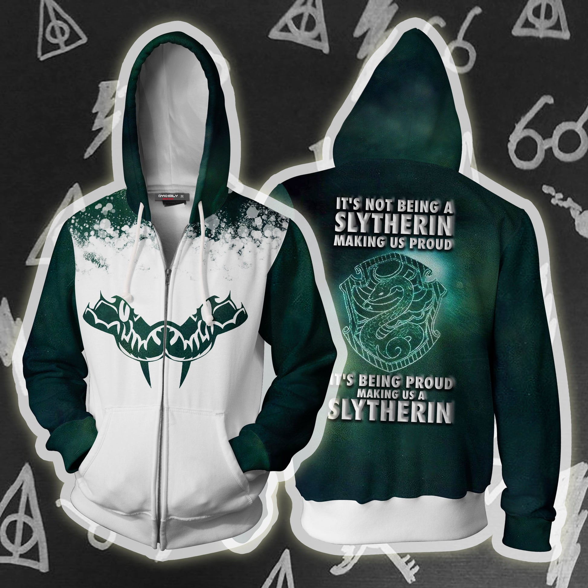 It's Being Proud Making Us A Slytherin Harry Potter 3D T-shirt Zip Hoodie