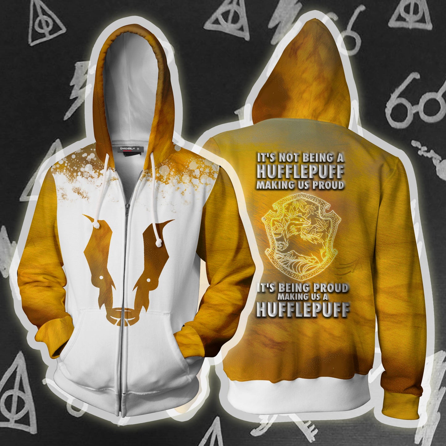 It's Being Proud Making Us A Hufflepuff Harry Potter 3D T-shirt Zip Hoodie