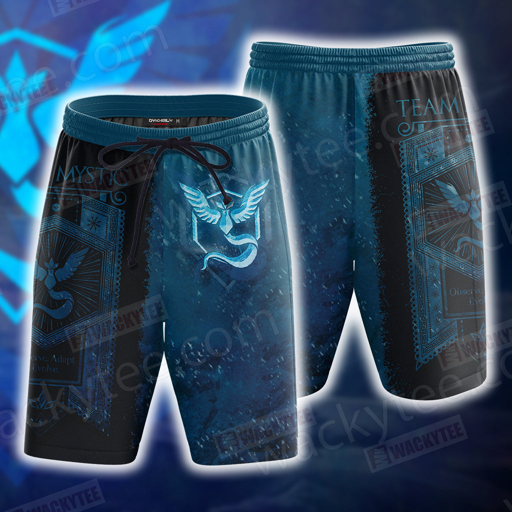 Team Mystic Pokemon Go New Unisex 3D T-shirt Beach Shorts