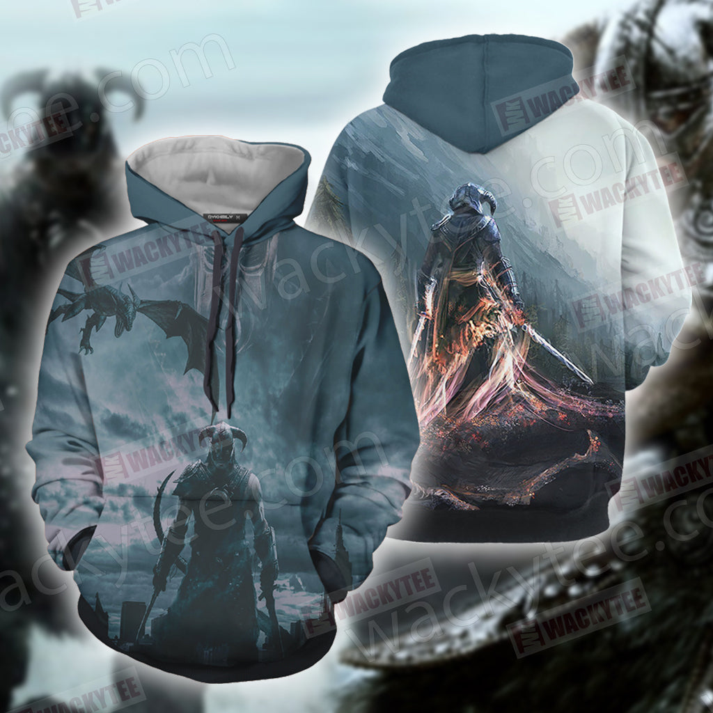 The Elder Scrolls V: Skyrim-Dovahkiin Unisex 3D T-shirt Hoodie