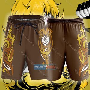 RWBY Yang Xiao Long Symbol Unisex 3D T-shirt Beach Shorts S 