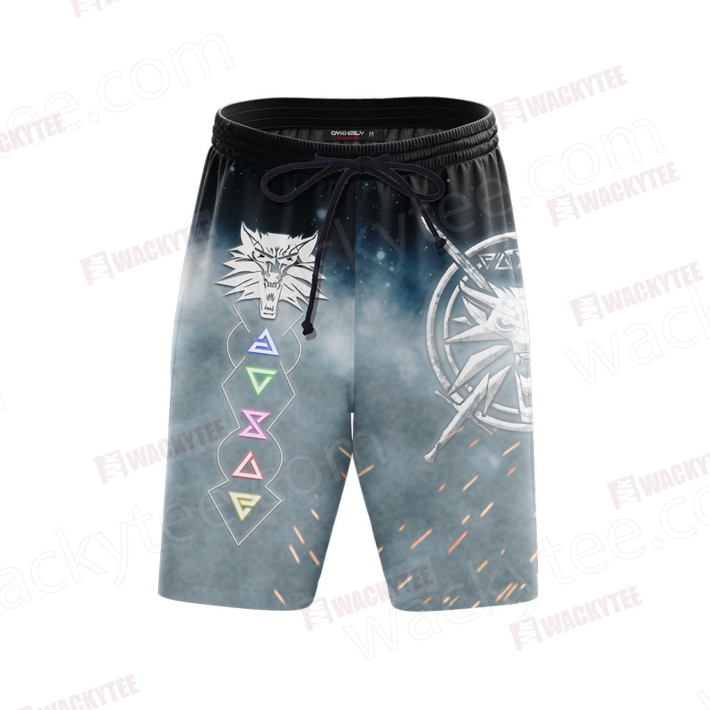 The Witcher 3 Wild Hunt Wild White Wolf Symbol 3D T-shirt