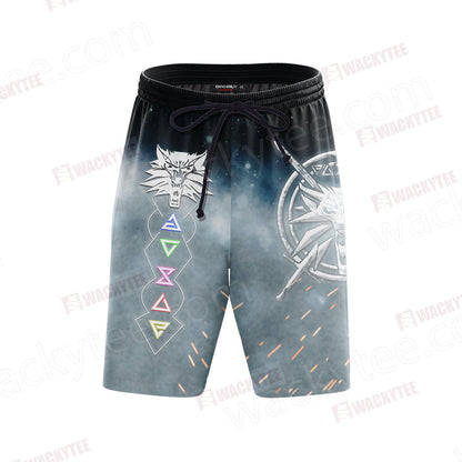 The Witcher 3 Wild Hunt Wild White Wolf Symbol 3D T-shirt