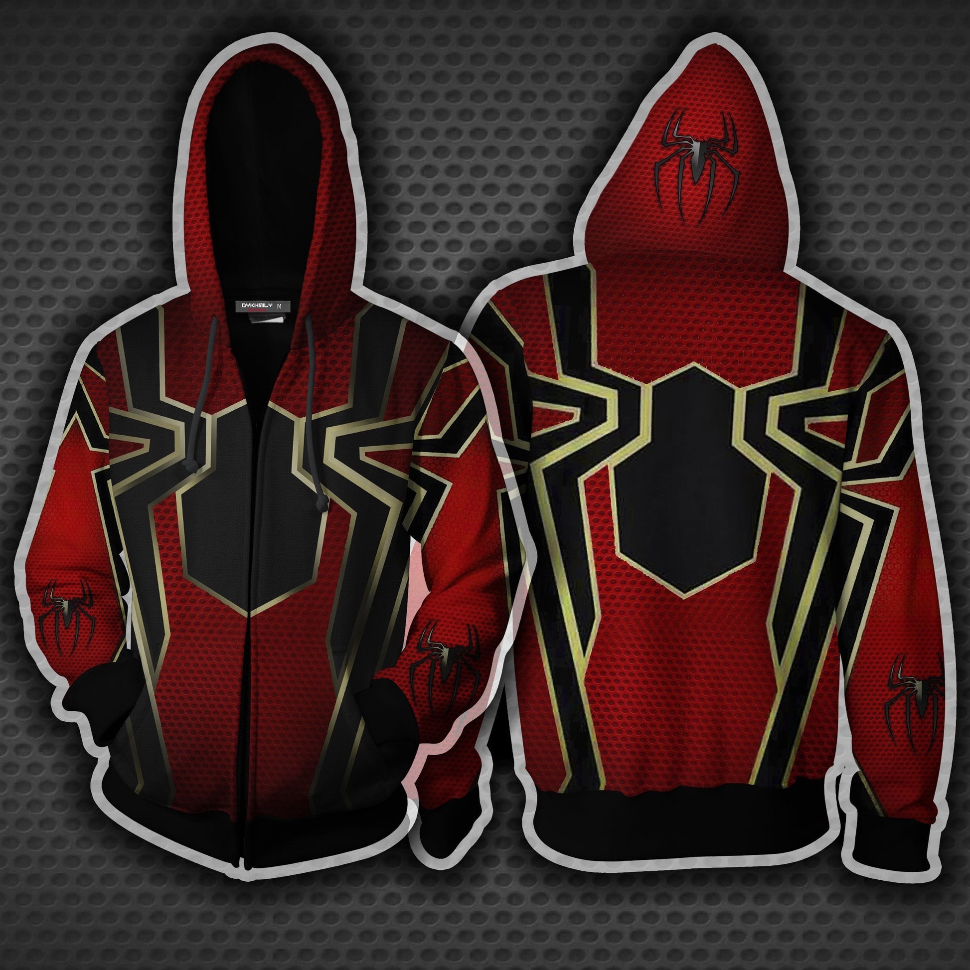 Spider-Man Cosplay Zip Up Hoodie Jacket 5XL
