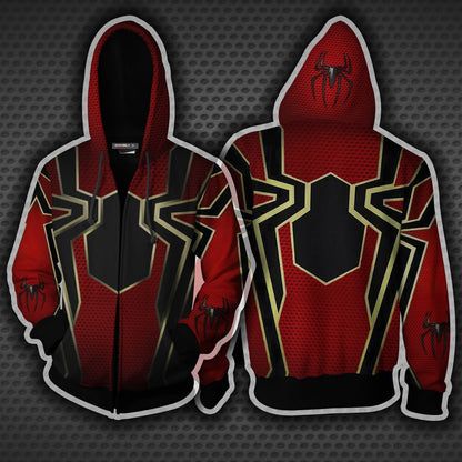Spider-Man Cosplay Zip Up Hoodie Jacket 5XL