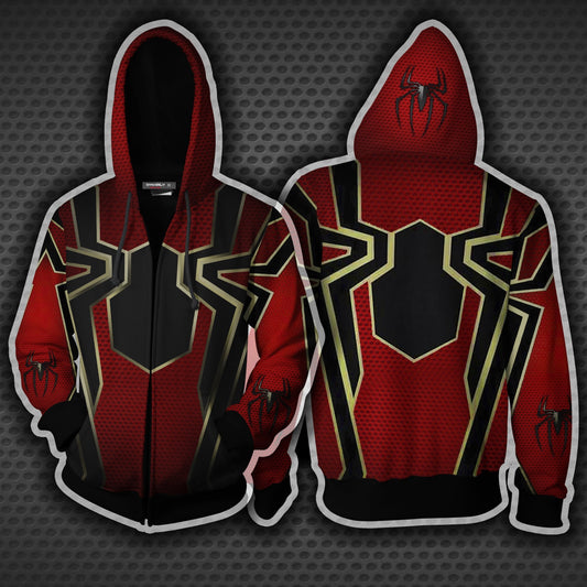 Spider-Man Cosplay Zip Up Hoodie Jacket 5XL